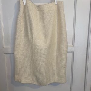Downeast Cream Colored Pencil Skirt